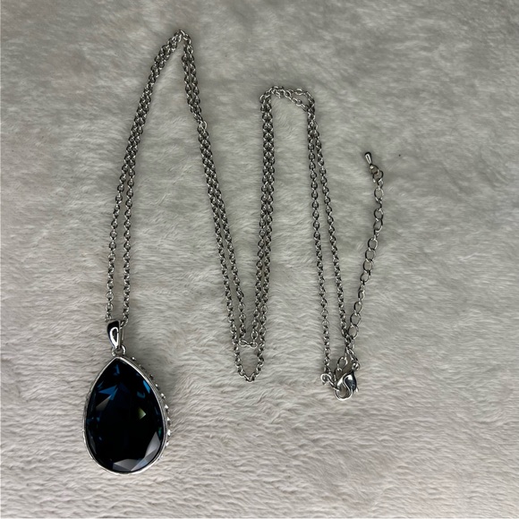 Touchstone Crystal by Swarovski Montana Drop Necklace - Picture 5 of 5